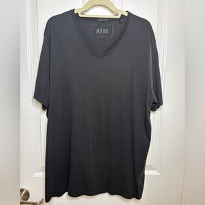 EUC ATM Anthony Thomas Melillo Black V-Neck Men's Lightweight Tee sz XL